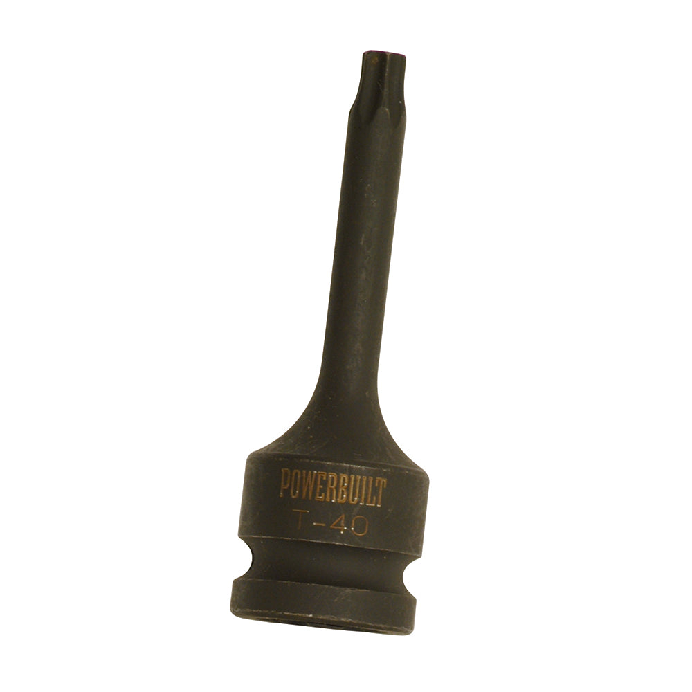 Powerbuilt 1/2" Dr x T-20 Male Torx Long Series Impact