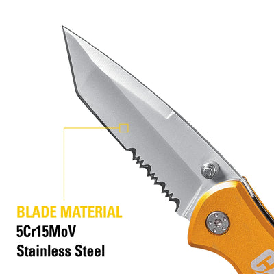 CAT 165mm Serrated Tanto Blade Folding Knife with