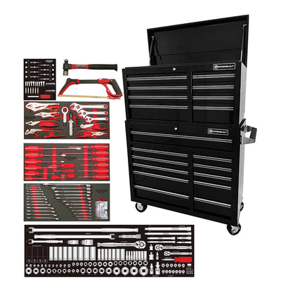 Powerbuilt 254pc 41” Tool Chest, Roller Cabinet &