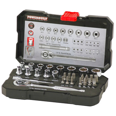 Powerbuilt KBT2773 1/4" Dr 30pc Metric Socket Set — TradeRoots NZ
