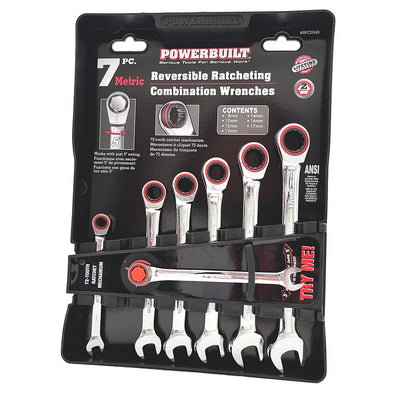 Powerbuilt 7pc Metric Reversible Gear Spanner Set
