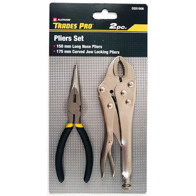 Trades Pro 2pc Pack 150mm/6" Long Nose Plier &