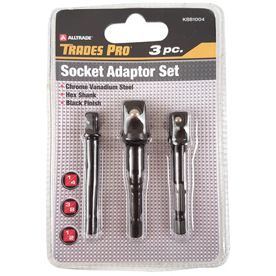 Trades Pro 3pc 1/4", 3/8", 1/2" Dr Socket Adaptor Set