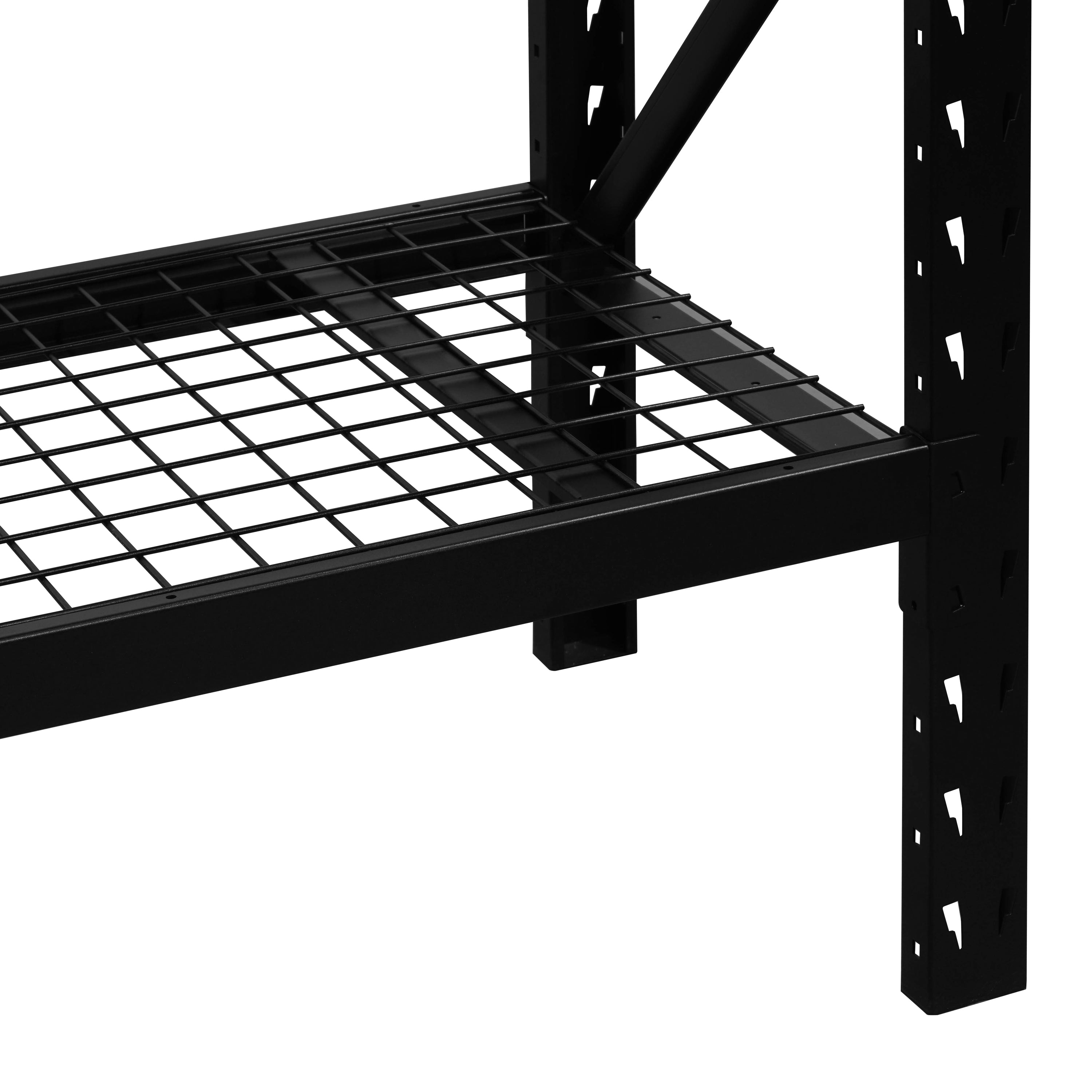 Reinforced steel frame and support bars on 60 inch heavy duty workbench